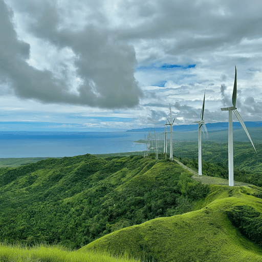 Bangui Wind Farm with windmills in Ilocos Norte